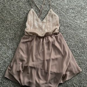 Blush Sequin Tie Cross Back Dress